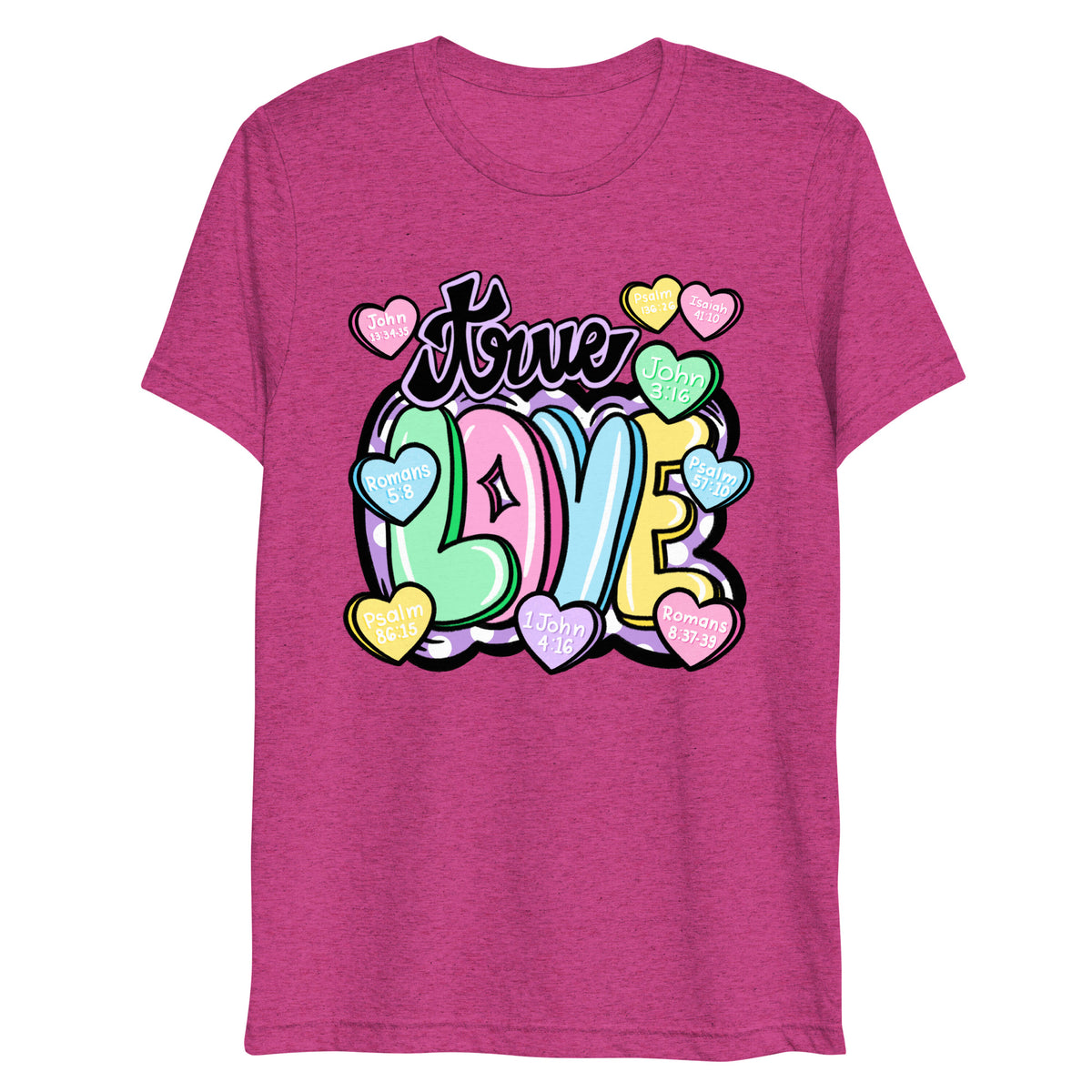 True Love - Scripture Hearts - Women's Tri-Blend T-Shirt