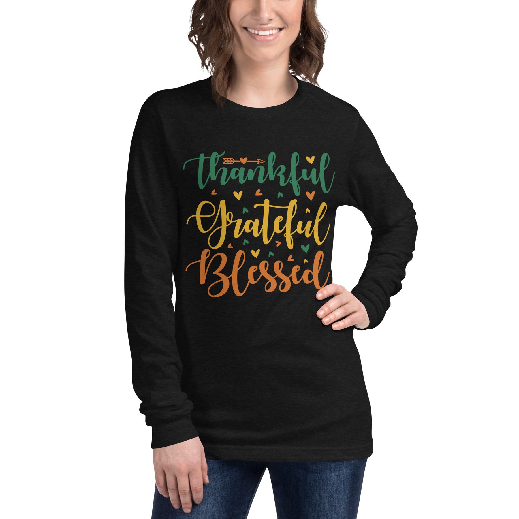 Thankful, Grateful, Blessed - Women's Long Sleeve T-Shirt